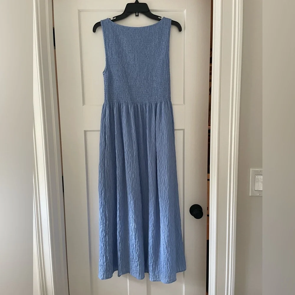 Hill House Cosima Dress, Bluebird Tonal Seersucker, Small - Picture 3 of 4